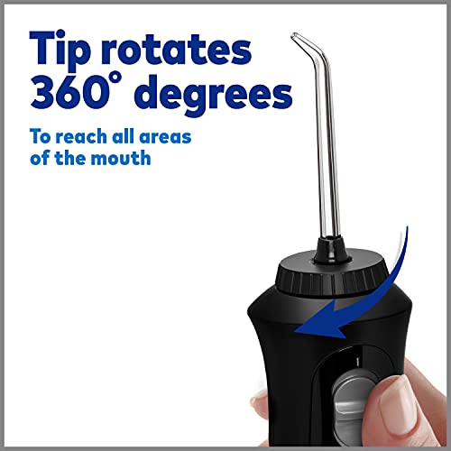 Waterpik Cordless Pearl Rechargeable Portable Water Flosser for Teeth, Gums, Braces Care and Travel with 4 Flossing Tips - ADA Accepted, WF-13 Black, Packaging May Vary