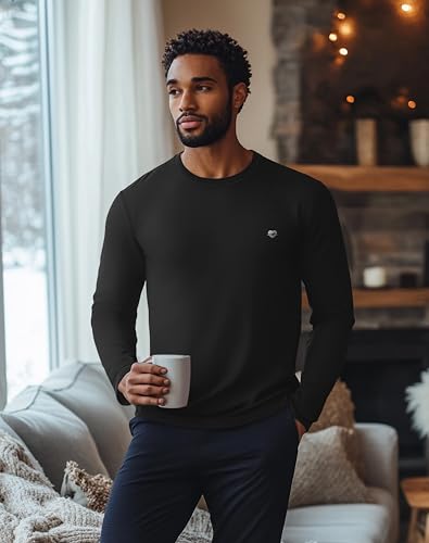 Long Sleeve Athletic Shirt Men Cold Weather(Black,S)