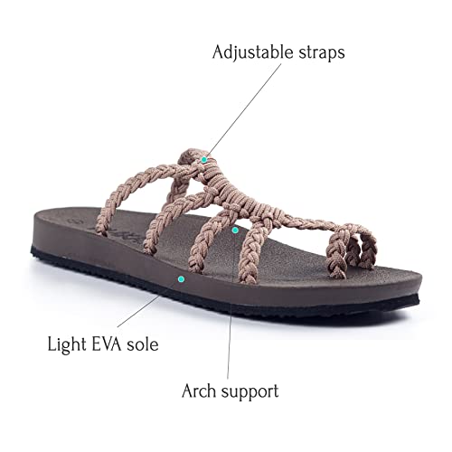 Plaka Relief Flip Flops for Women with Arch Support | Comfy Sandals for Women | Perfect for the Beach, Long Walks or Poolside | Reduces Heel & Back Pain | Brazilian Sand | Size 6