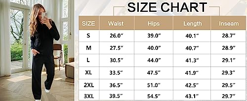 OFEEFAN Women's Pants Womens Wide Leg Sweatpants Womens Winter Pants with Pockets Dark Gray S