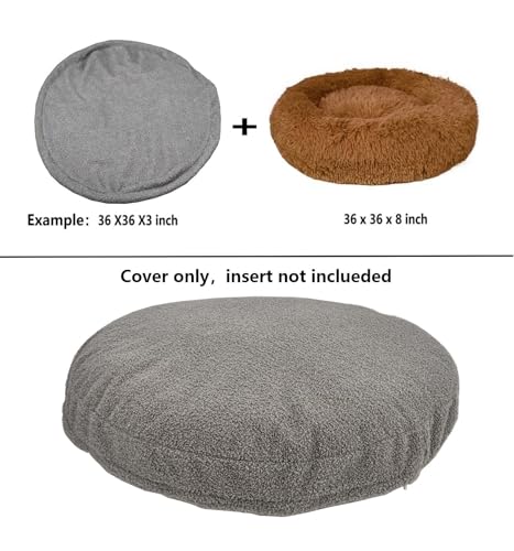 EechicSpace Waterproof Round Dog Bed Cover with Zipper Washable Replacement Cover Only Small 20 Inch