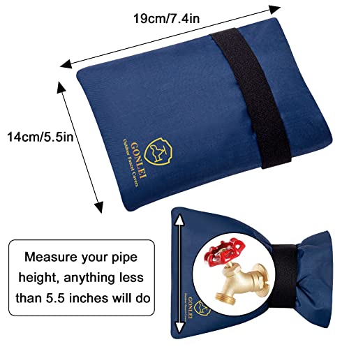 GonLei 2Pack 5.5" W x 7.4" H Outdoor Faucet Cover for Winter Insulation Hose Bib Cover Outside Faucet Sock Cover Freeze Protection Spigot Covers Winter Insulated Hose Cover Pipe Freeze Protection Blue