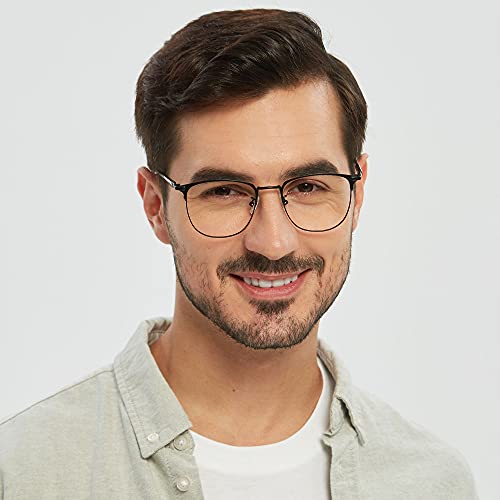 GUDVUE Blue Light Glasses, Computer/Gaming/TV/Phones Glasses for Women/men, Anti Glare/UV400/Eye Strain, Shiny Black