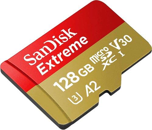 SanDisk 128GB Extreme MicroSD (5 Pack) Memory Card for DJI FPV Drone (SDSQXAA-128G-GN6MN) Class 10 4K V30 UHS-I U3 A2 SDXC Bundle with (1) Everything But Stromboli MicroSD and SD Card Reader