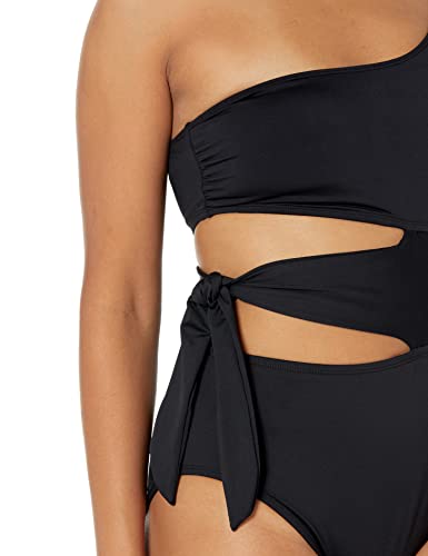 La Blanca Women's Island Goddess One Shoulder Mio One Piece Swimsuit, Black, 4