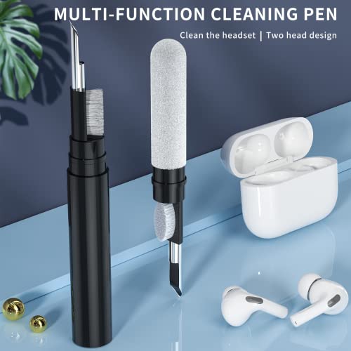 Cleaner Kit Compatible with Airpods, Earbuds Cleaning kit for Airpods Pro 1 2 3, Phone Cleaner kit with Brush for Earbuds,Earpods,Earphone,Headphone, iPod,Case,iPhone,ipad,Laptop, Camera (Black)
