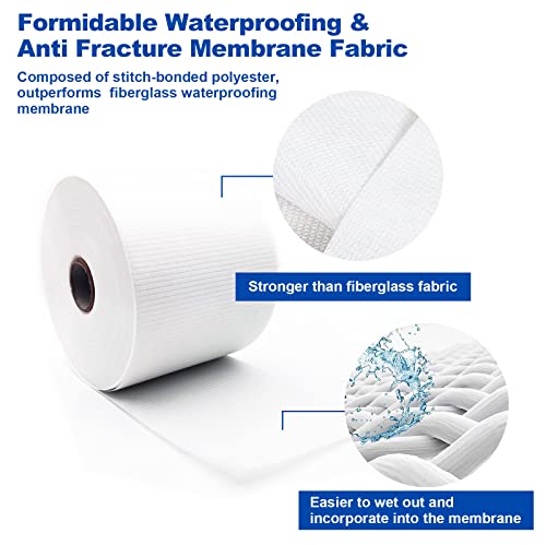 Yaxtida 2 Pack 4 Inches x 164 Feet Waterproofing Membrane Anti Fracture Fabric, Reinforcing Water Barrier Drywall Mesh Tape, Liquid Waterproof Membrane Fiberglass Tape for Shower Wall,Seam