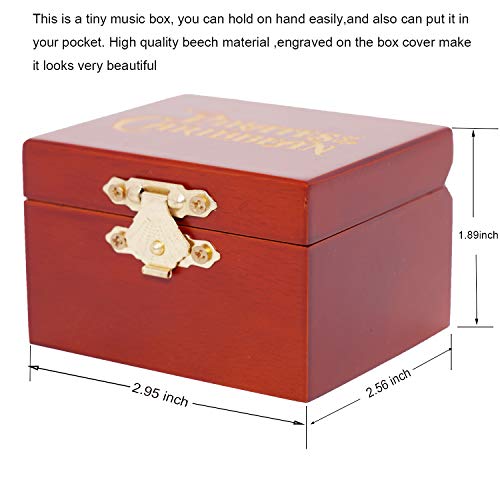Youtang Swan Lake Music Box Carved Wood Wind Up Mechanism Musical Gift with Mirror