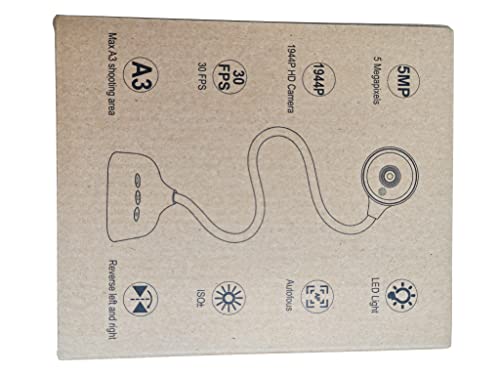 kitchbai Document Camera for Teachers, Webcam and Overhead Camera for Classroom with Mic, LED Lights, Image Invert, Fold for Mac OS, Windows, Zoom, OBS Work with Distance Learning/Teaching, Live Demo