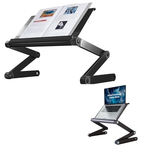 Adjustable Book Holder Stand & Laptop Stand, Portable Book Stand, Reading Book Stand Cookbook Stand, Metal Recipe Book Holders for Reading Hands Free