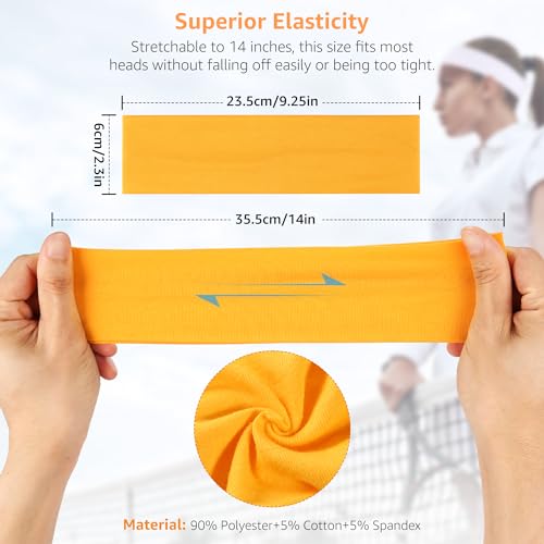 Headbands for Women Non Slip - 7PCS Fashion Sports Hair Bands for Women's Hair, Soft Cotton Cloth Stretchy Headbands for Women for Workout Yoga Running