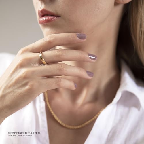 munone 3mm Twisted Pinky Promise Ring for Women Men,18k Gold Plated Titanium Cute Band Ring