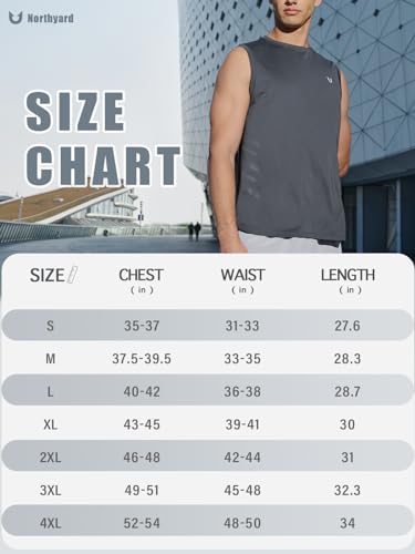 NORTHYARD Men's Athletic Workout Tank Top Running Gym Sleeveless Shirts Quick Dry Lightweight Training Sport Muscle Tank White 3XL
