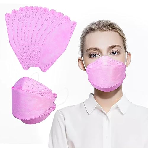 KN95 Face Masks for Adults 50 Pack, Individually Wrapped, 5-Ply Purple Disposable Face Mask Against PM 2.5 Smoke & Dust, Filtration Efficiency 95%