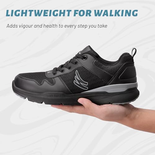 Mens Walking Shoes for Plantar Fasciitis, Orthopedic Sneakers for Men with Arch Support, Wide Toe Box Shoes for Pain Relief with Non Slip Rubber Sole(Grey, 8)