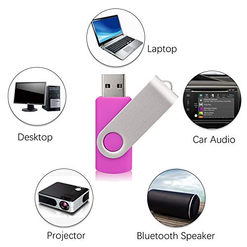 USB Flash Drive 4GB 10 Pack, Thumb Drives Memory Stick USB 2.0 Bulk Swivel Jump Drive Zip Drive with Led Indicator for Data Storage, File Sharing(10Pcs, Multi-Color,4 GB)