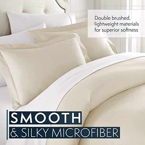 HC Collection Duvet Cover - White King Size Duvet Cover - 3 Piece Soft Breathable Microfiber Duvet Cover Set with Zipper Closure & 2 Pillow Shams