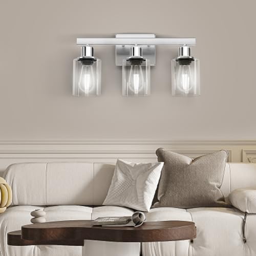 DIKAIDA Farmhouse Bathroom Vanity Lights, 2-Light Rustic Bathroom Lights Fixture, Vanity Lighting, Industrial Wall Sconces, Modern Metal Wall Light for Bedroom,Living Room,Bathroom,Hallway