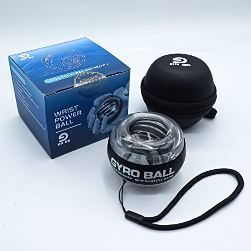 JIN BD Wrist Trainer Ball Auto-Start Wrist Strengthener Gyroscopic Forearm Exerciser Gyro Ball for Strengthen Arms, Fingers, Wrist Bones and Muscles With LED light, black