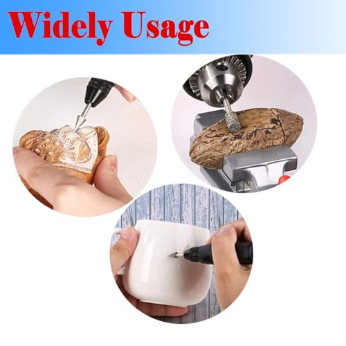 𝐋𝐮𝐨 𝐤𝐞 10 Pcs 46 Grit Diamond Burr, 1/8'' Shank Diamond Mounted Grinding Bit Stone Carving Set for Dremel Rotary Tool
