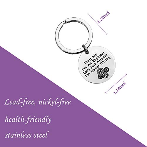 LQRI Engineer Gift Engineering Gift Trust Me I'm An Engineer Keychain Engineer Gift Retiring Gift Engineering Graduation Gift