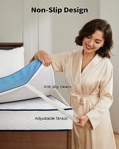 PERLECARE 3 Inch Firm Mattress Topper Twin Size, Cooling Gel-Infused Memory Foam Bed Topper for Pain Relief, High-Density Mattress Pad with Removable Soft Cover, CertiPUR-US Certified