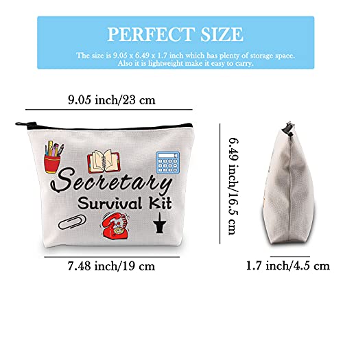 GJTIM Secretary Gift Secretary Day Gift Secretary Admin Appreciation Gift Secretary Survival Kit Zipper Pouch Makeup Bag (Secretary 2 Bag)
