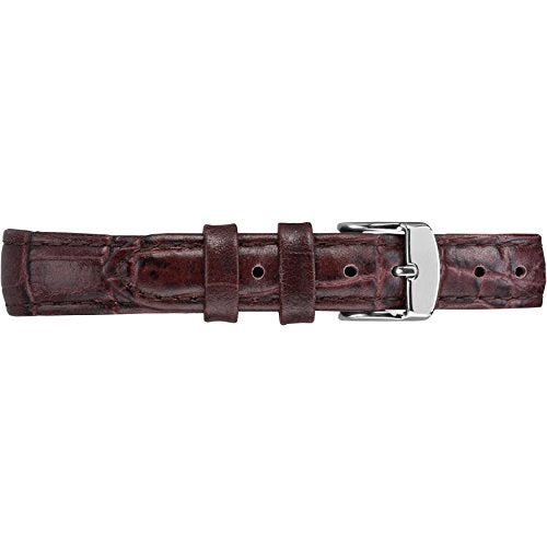 Timex Women's Easy Reader 30mm Watch – Silver-Tone Case Cream Dial with Brown Croco Leather Strap