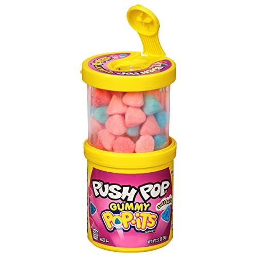 Push Pop Pop-Its Candy Gummies, 8 Ct Individually Wrapped Gummies in Assorted Fruity Flavors, Full Size Fun Chewy Candy For Party Favors, Birthday Parties, Goodie Bags, Fun Gifts For Kids