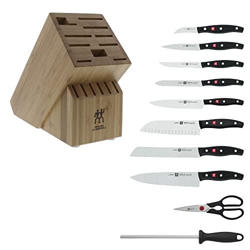 ZWILLING Twin Signature 11-Piece German Knife Set with Block, Razor-Sharp, Made in Company-Owned German Factory with Special Formula Steel perfected for almost 300 Years, Dishwasher Safe