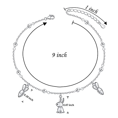 Ladytree Anklet for Women 925 Sterling Silver Lotus Beaded Adjustable Foot Cubic Zirconia Blue Flower Symbol Ankle Bracelet Anklets Jewelry for Yoga lovers