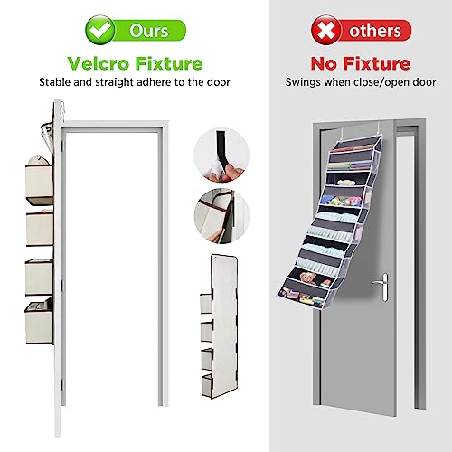 Univivi Over Door Hanging Organizer Behind Door Hanging Storage Baby Storage with 4 Large Pockets and 3 Small PVC Pockets for Cosmetics, Toys and Sundries