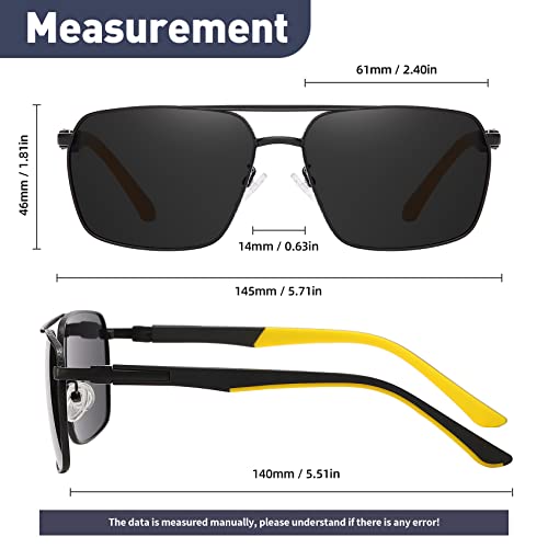 KIOYTLIK Trendy Polarized Sunglasses - UV400 Protection, Fashion Aviator Sunglasses for Men Women, Black
