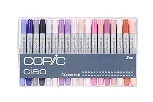Copic I72B Ciao Markers Set B, 72-Piece
