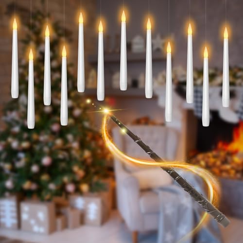 Obrldpao Flameless Candles with Remote,Led Candles 9 Pc (D2.3 xH 5" 6" 7") Flameless Pillar Candles,Battery Operated Candles,Table Decoration Plexiglass Flickering Flameless Candles(Red)