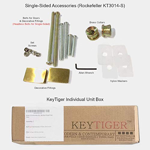 32 Inch Long Stainless Steel Door Handles Brushed Nickel Finish, Modern Door Handle Pulls for Commercial Glass Entry Doors Wooden Barn Door Home Interior Exterior Fiberglass Door, Square Rectangle Bar