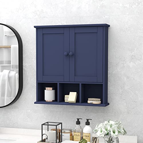 TaoHFE Black Bathroom Cabinet,Bathroom Wall Cabinet 2 Door Adjustable Shelves,Over The Toilet Storage Cabinet,Black Bathroom Cabinet Wall Mounted,Medicine Cabinets for Bathroom Laundry Room Kitchen