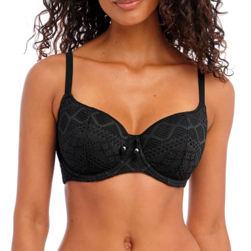 Freya Women's Sundance Crochet Sweetheart Padded Underwire Bikini Top (3970) Denim