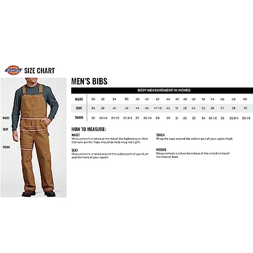 Dickies Men's Tradebuilt Wax Coated Canvas Double Front Bib, XXLarge Regular