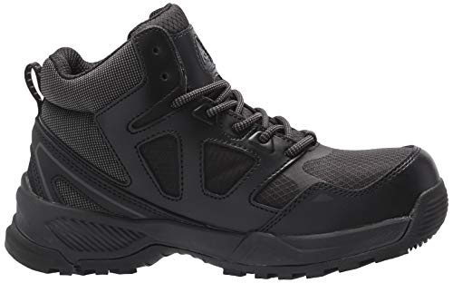 Shoes for Crews Defender Mid, Men's, Women's, Unisex Soft Toe (ST) Work Shoes, Slip Resistant, Water Resistant, Black, Men's 10 / Women's 11.5