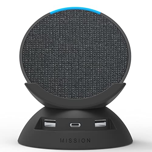 Made for Amazon Stand with USB-C and USB-A charging ports for Echo Pop (2023 Release)