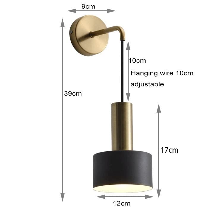 KEFA Battery Operated Wall Lights Indoor with Remote, 2 Pieces of Bedroom Bedside Chandelier Modern Minimalist LED Light Luxury Living Room Study Wall Lamp Porch Staircase Aisle Lamps, Gold