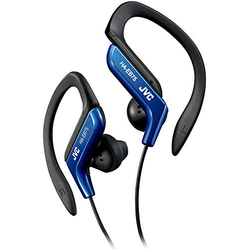 JVC Clip Style Headphone Blue Lightweight and Comfortable Ear Clip. Splash Proof Water Resistant Powerful Sound with Bass Boost HAEB75BA (Pack of 2)
