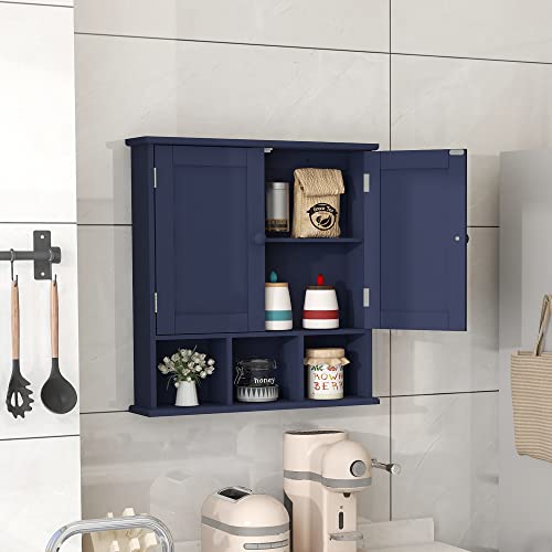 TaoHFE Black Bathroom Cabinet,Bathroom Wall Cabinet 2 Door Adjustable Shelves,Over The Toilet Storage Cabinet,Black Bathroom Cabinet Wall Mounted,Medicine Cabinets for Bathroom Laundry Room Kitchen