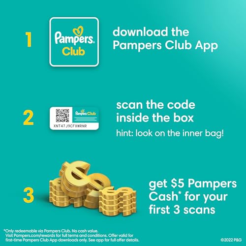 Pampers Baby Dry Diapers - Size 1, 120 Count, Absorbent Disposable Diapers