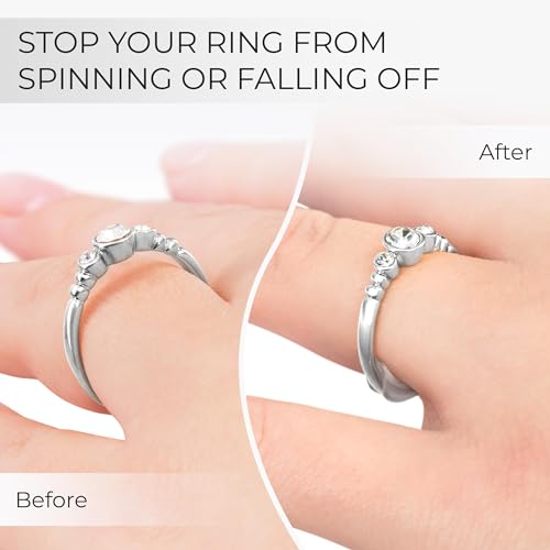 5 STARS UNITED Ring Sizers for Loose Rings - 8-Pack Easy-Clip Ring Size Adjuster for 1-10 mm Band Widths - Ring Guards for Women and Men, Not for Size 11+ Rings