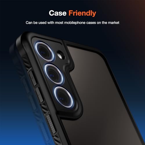 KUZOOM 2Pack 9H Auto Alignment HD Camera Lens Protector for Samsung Galaxy S24,Metal Individual Ring Back Screen Camera Cover Film Decoration Accessories,Case Friendly Scratch Resistant (Gold)
