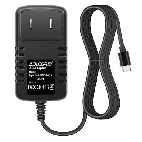Ruacctor 5V USB Type C AC/DC Adapter Charger for LAMPICK C055 Travel Makeup Mirror with Lights 1000 mAh Rechargeable Battery