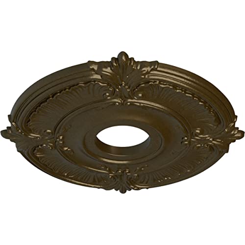 Ekena Millwork CM18ATRBC Attica Ceiling Medallion, 18"OD x 4"ID x 5/8"P (Fits Canopies up to 5"), Hand-Painted Root Beer Crackle