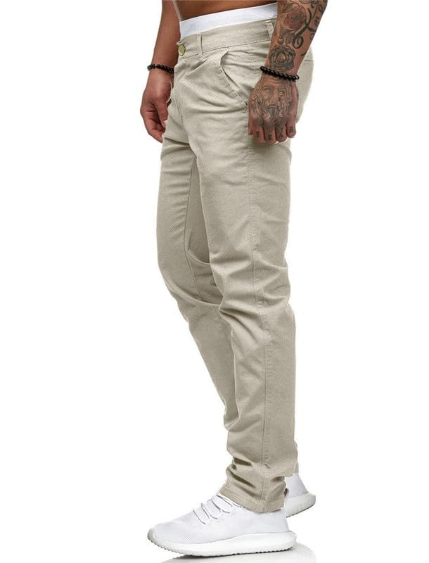 HUNGSON Mens Chinos Slim Fit Stretch Flat-Front Skinny Dress Pants (Royal Blue,30W*30L)